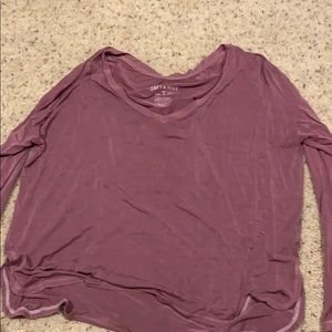 purple vneck long sleeve